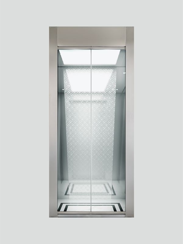 Automatic full-glass landing door